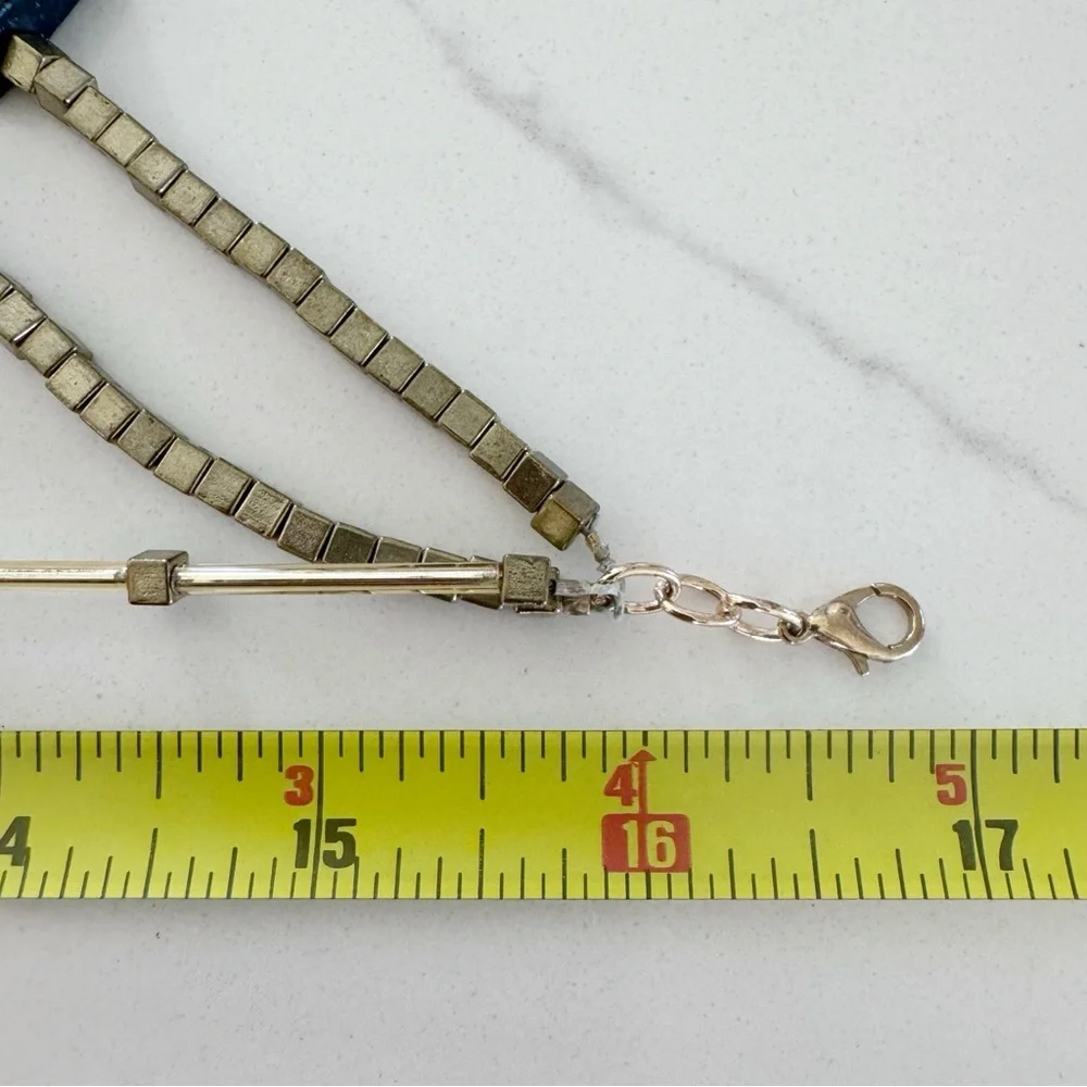 Handmade Graduated Trapezoid Statement Slab Beads Necklace